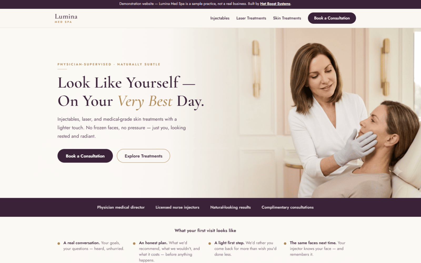 Lumina Med Spa — med spa demo website