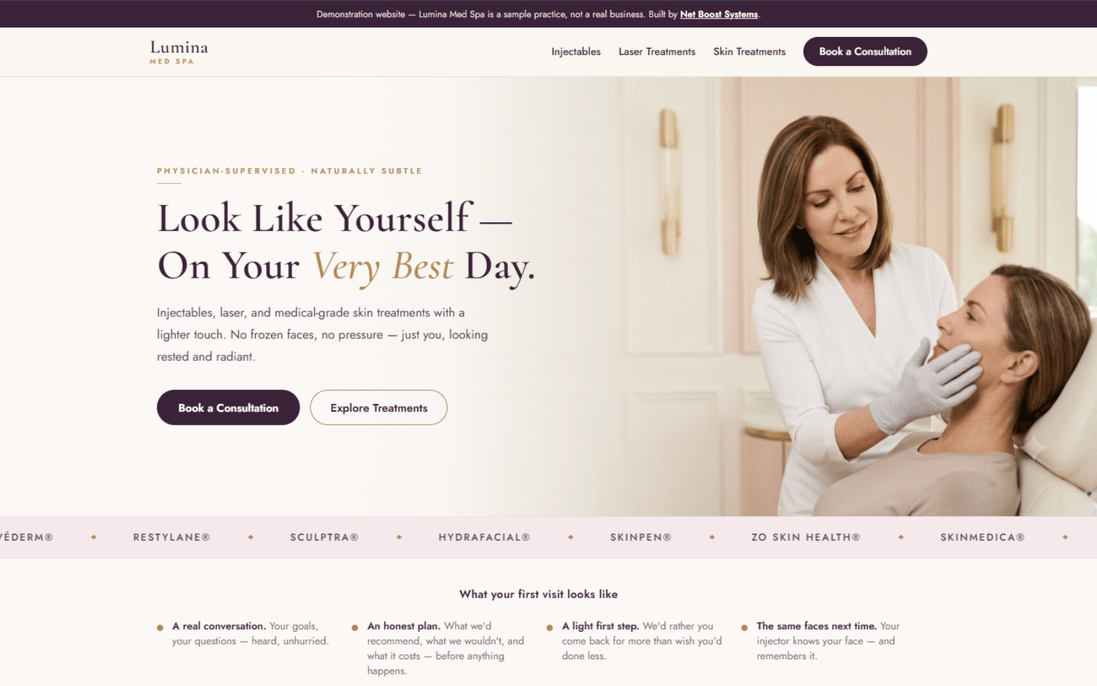 Lumina Med Spa — med spa demo website