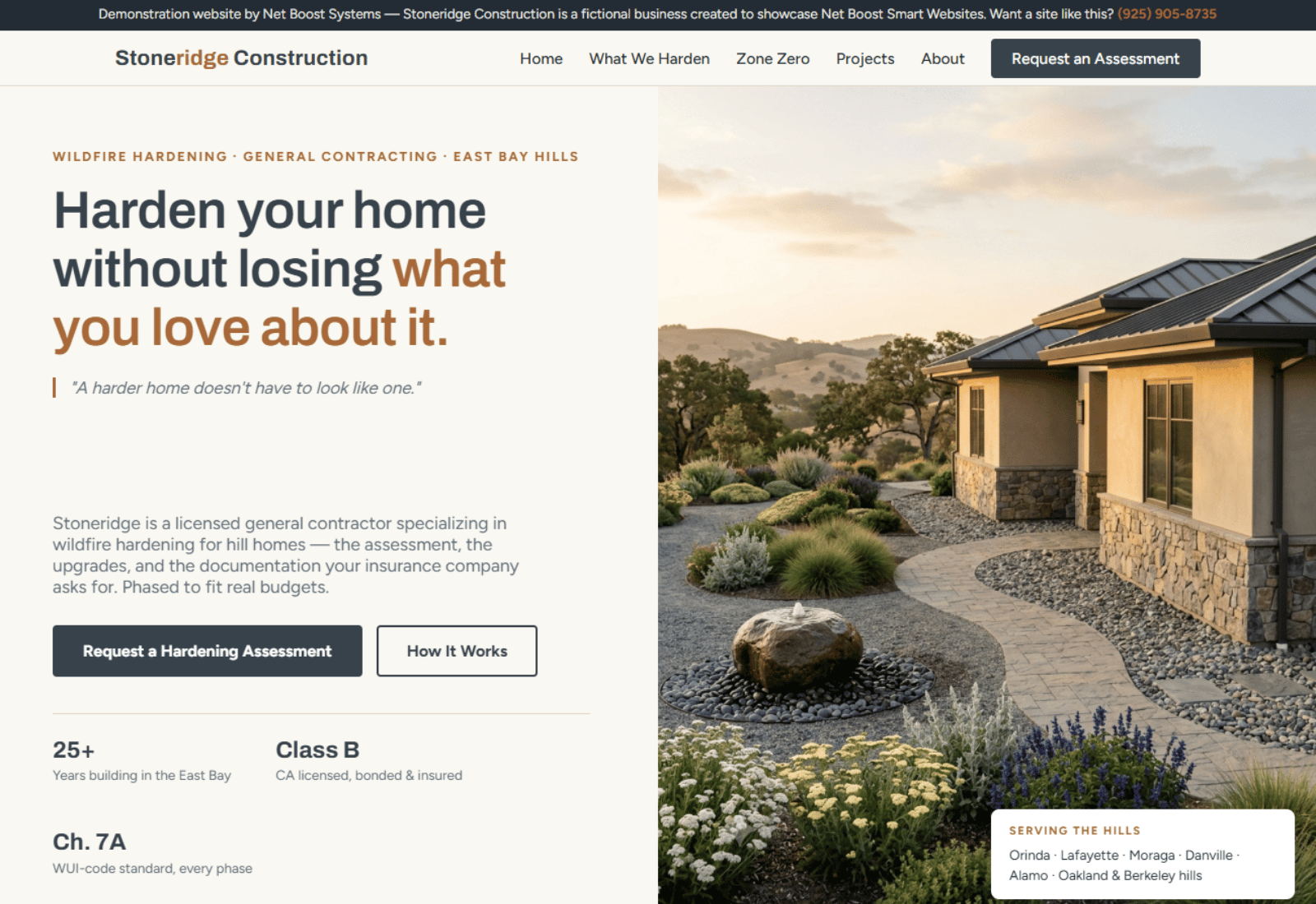 Stoneridge Construction — fire-hardening general contractor demo website