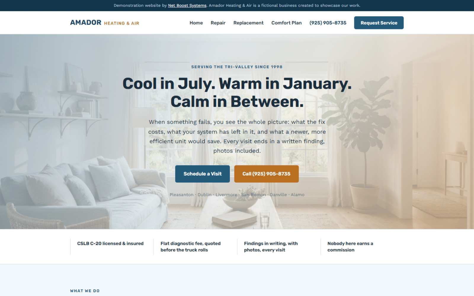 Amador Heating & Air — heating and air conditioning demo website