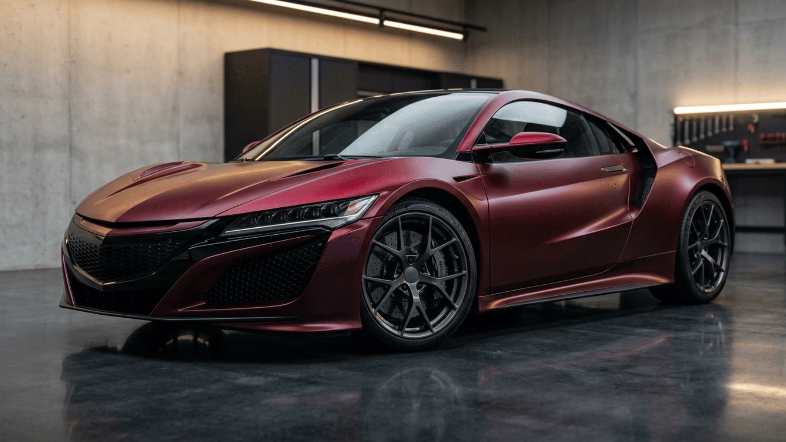 Color-change paint protection film in satin crimson