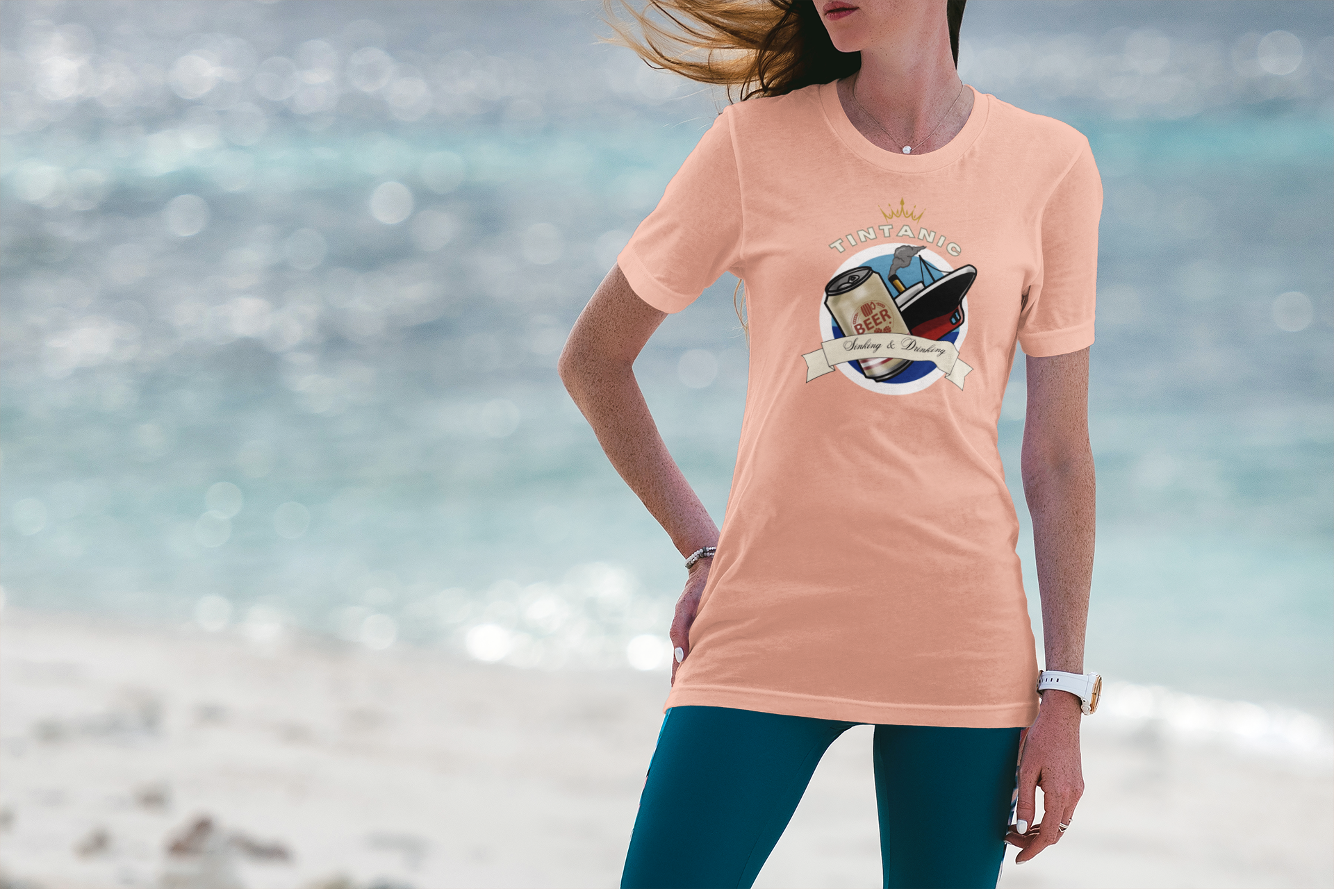 Woman standing on a beach