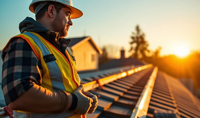 Contractor reviewing plans