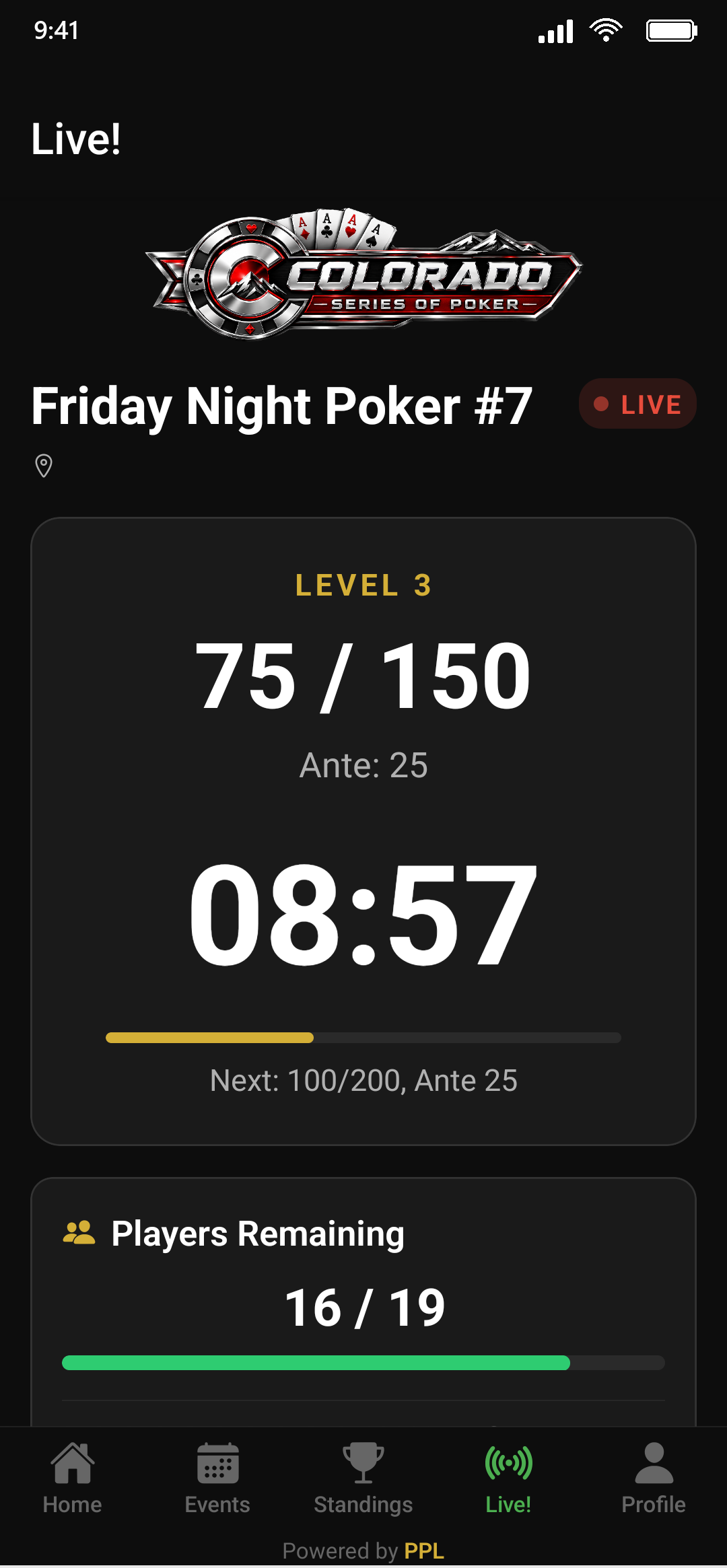 Live blind timer