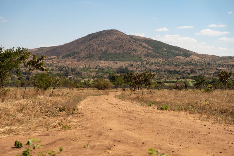 Mountain and dirt road in Malawi