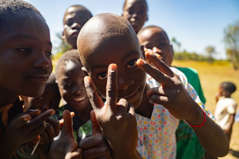 Kids making faces for the camera