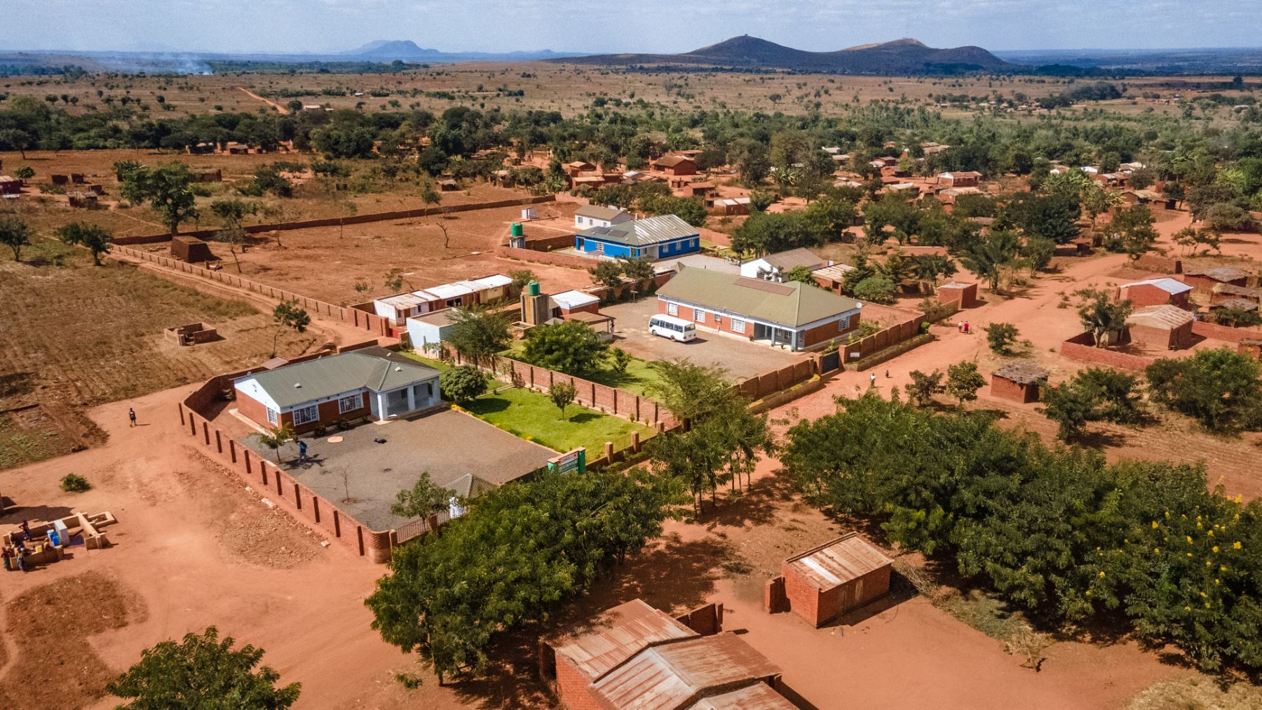 Aerial of a school campus