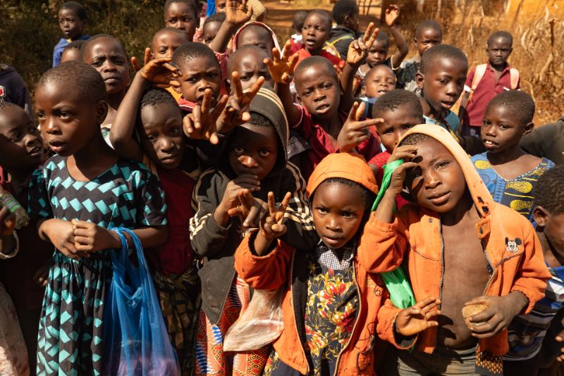 A crowd of kids