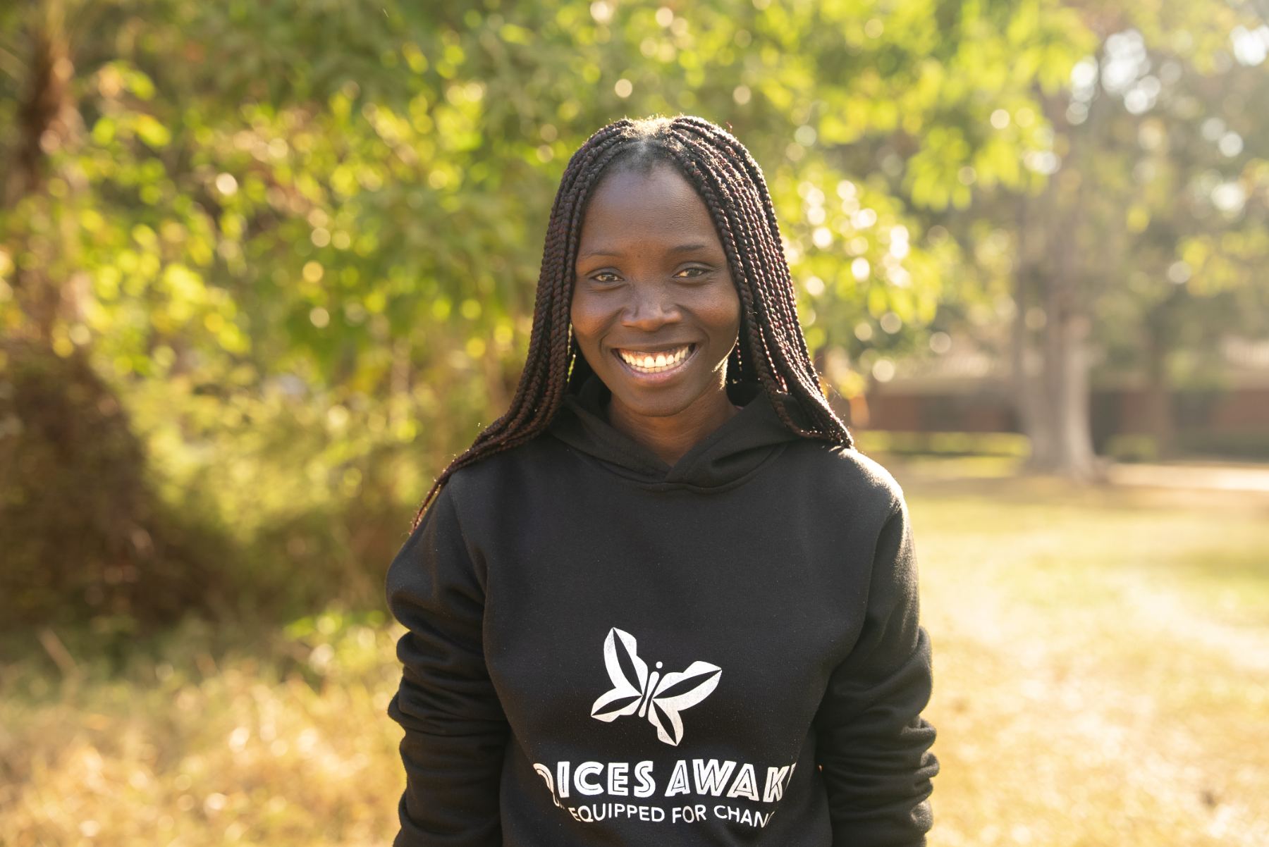 A young woman smiling in Malawi