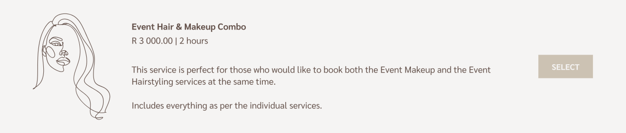 Studio Service - Event Hair & Makeup Combo