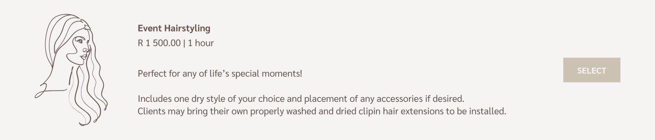 Studio Service - Event Hairstyling