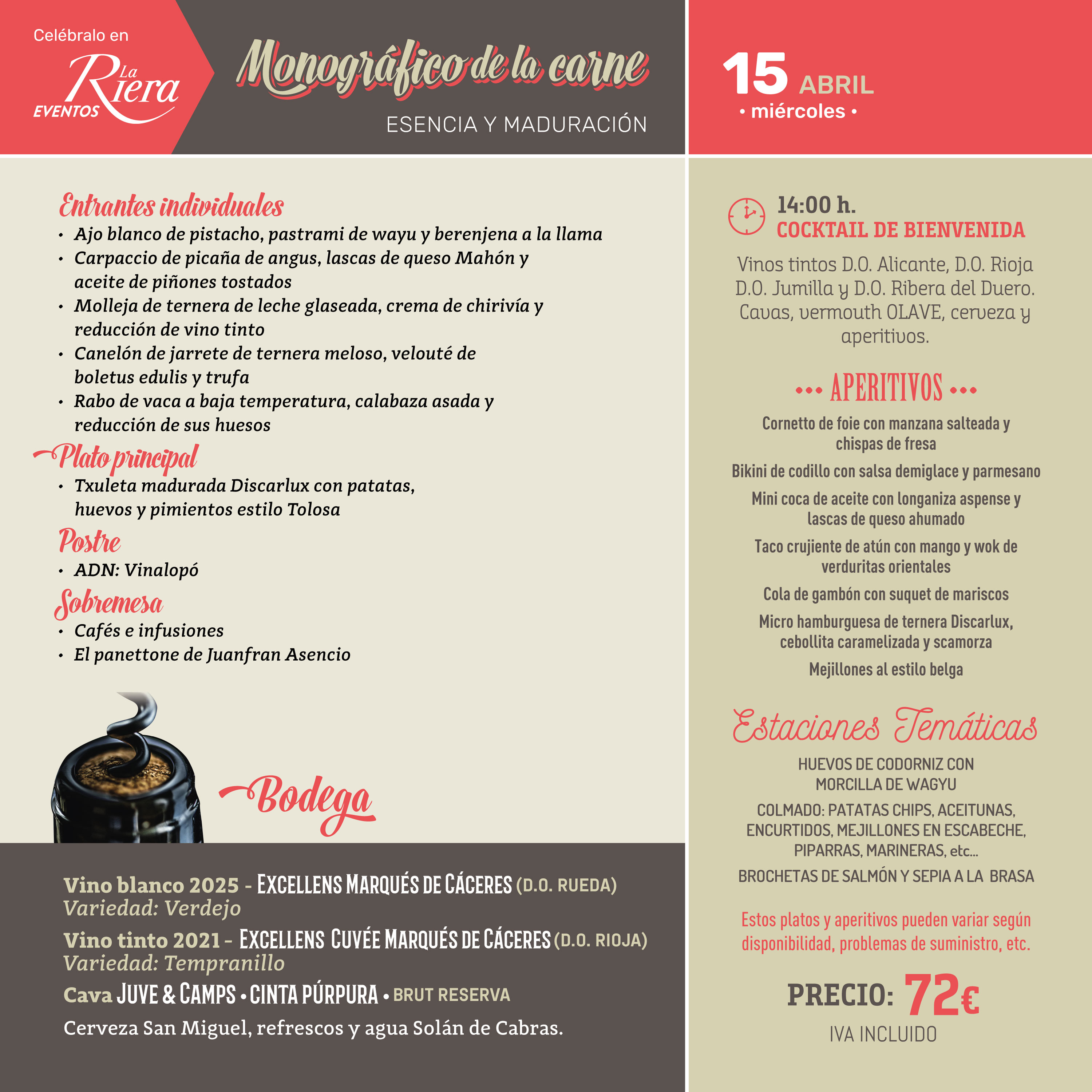 Menú Monográfico de la Carne