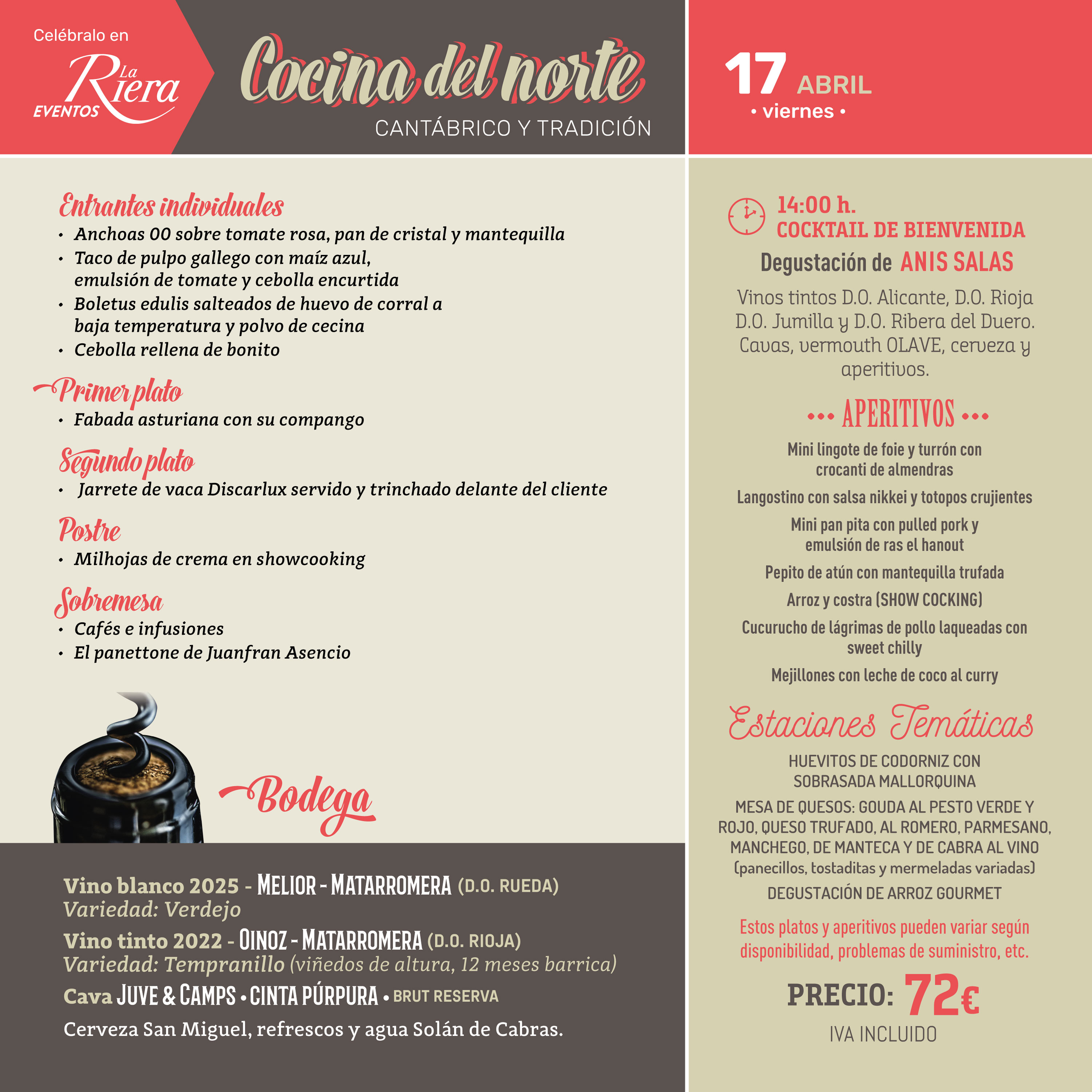 Menú Cocina del Norte