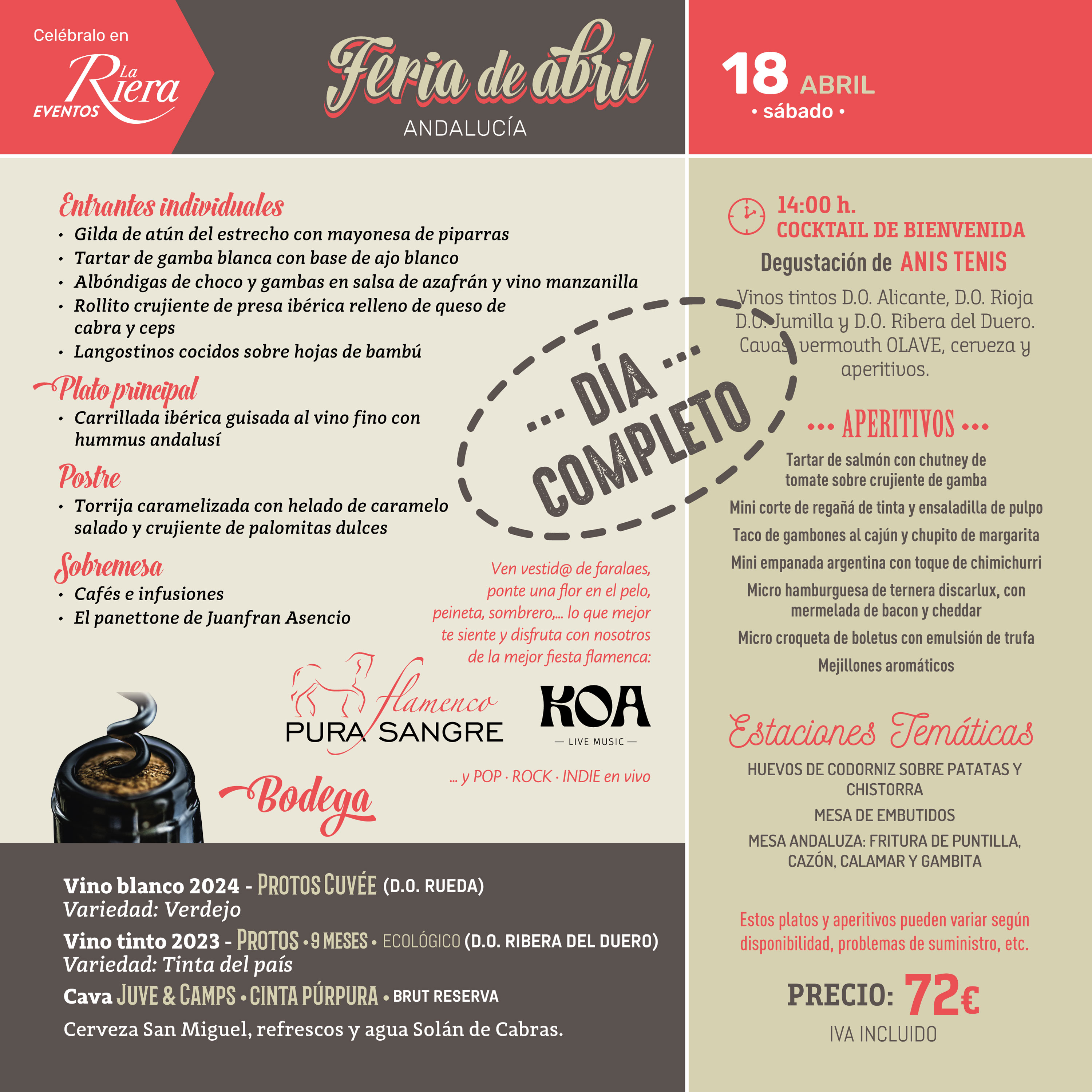 Menú Feria de Abril