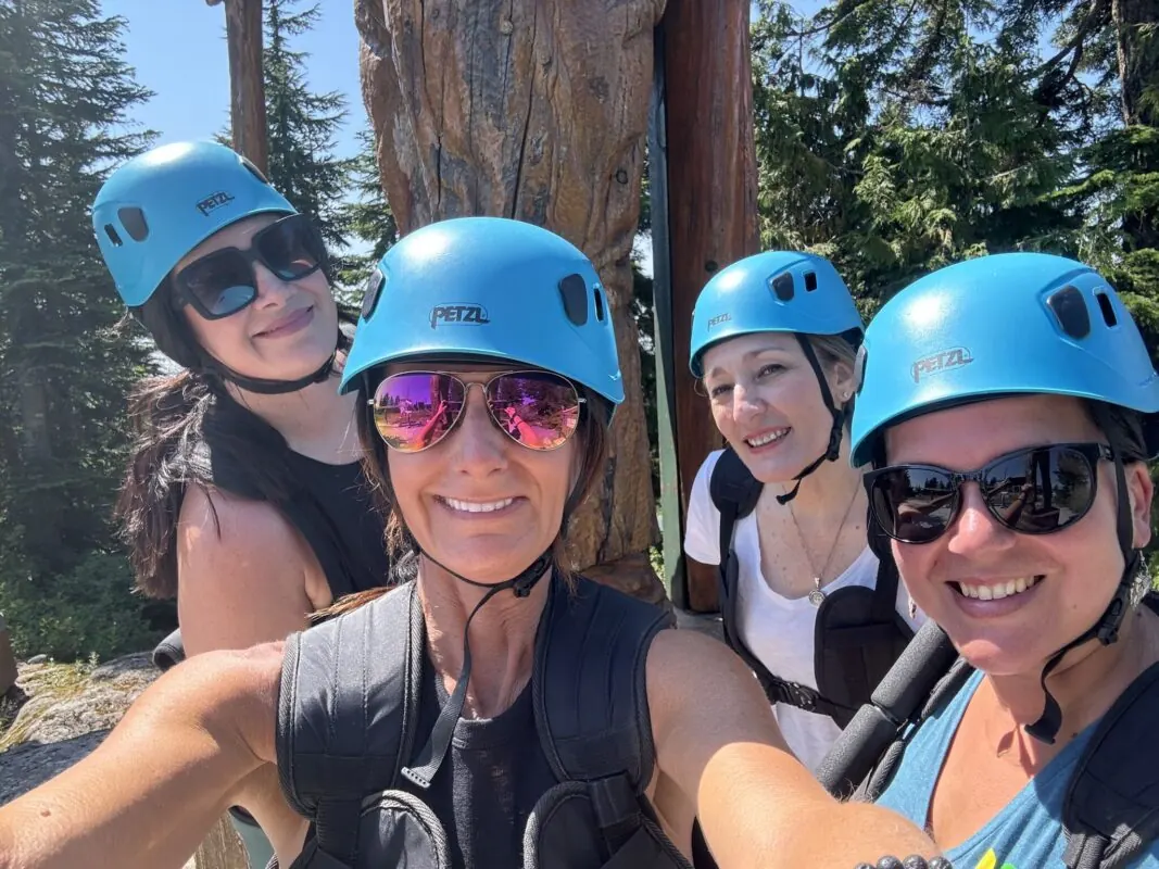 Amy Walkowiak with friends on an outdoor adventure