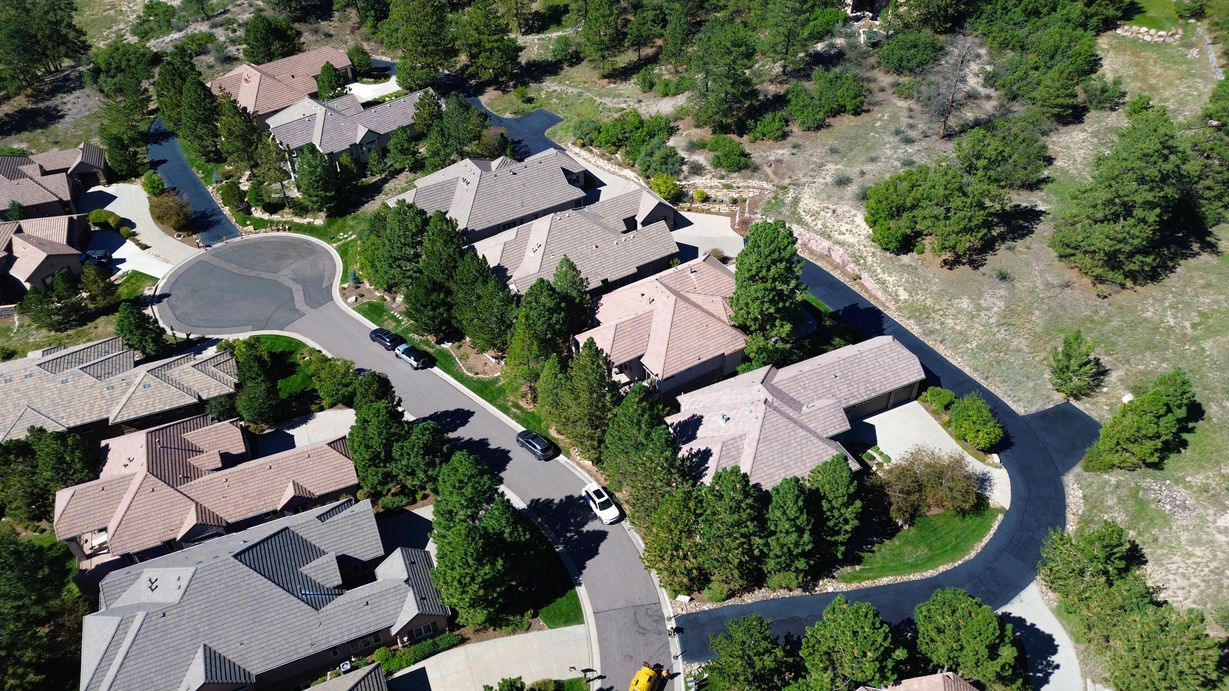 HOA parking area after a fresh sealcoat
