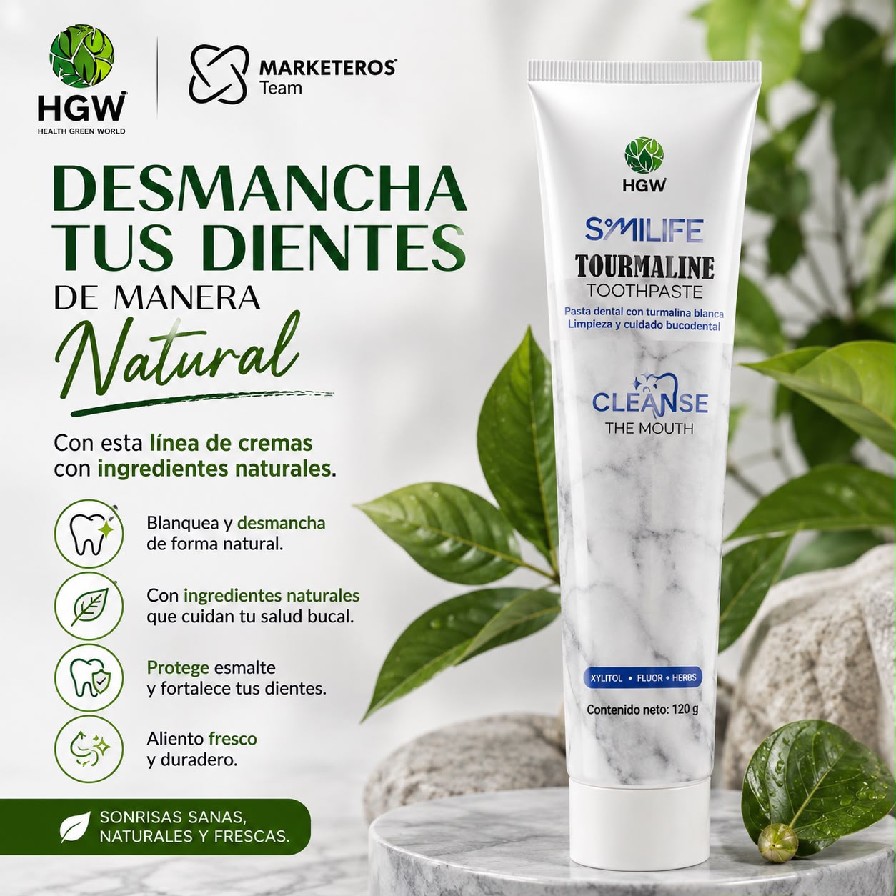 Crema Dental Turmalina Blanca