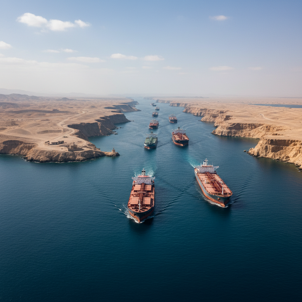 Tráfico marítimo en una ruta estratégica afectada por la tensión en Medio Oriente