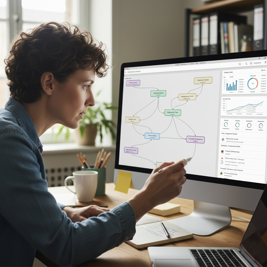 Profesional revisando automatizaciones y CRM