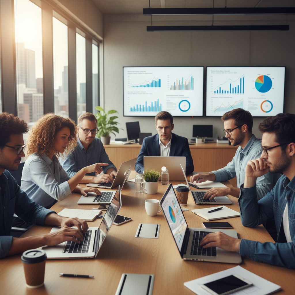 Equipo editorial y de marketing revisando políticas de acceso de crawlers de inteligencia artificial