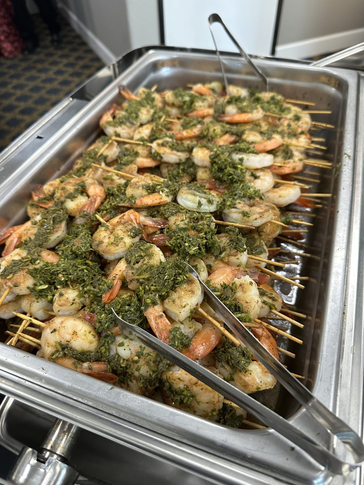 Chimichurri shrimp skewers