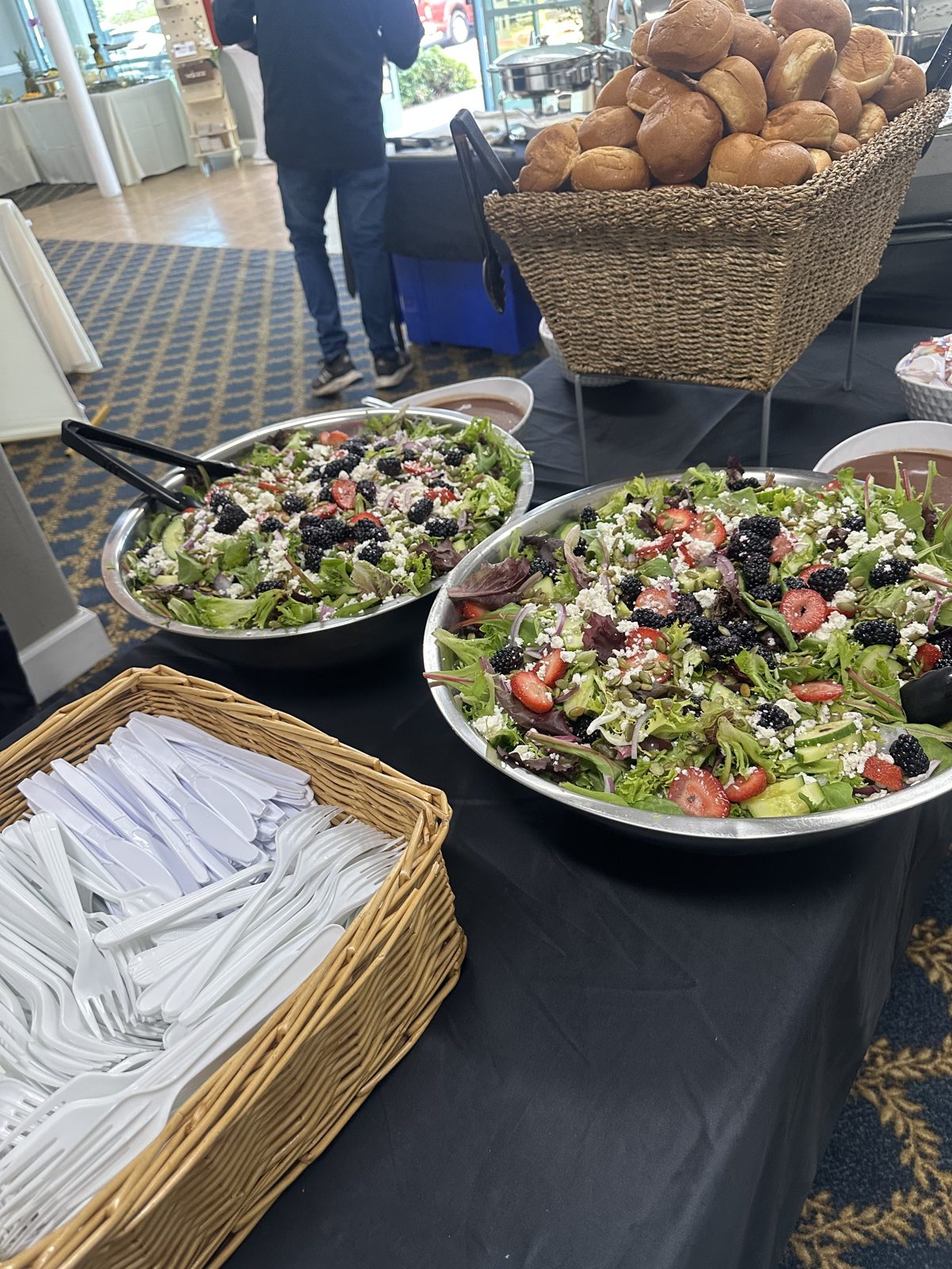 Salad and rolls buffet