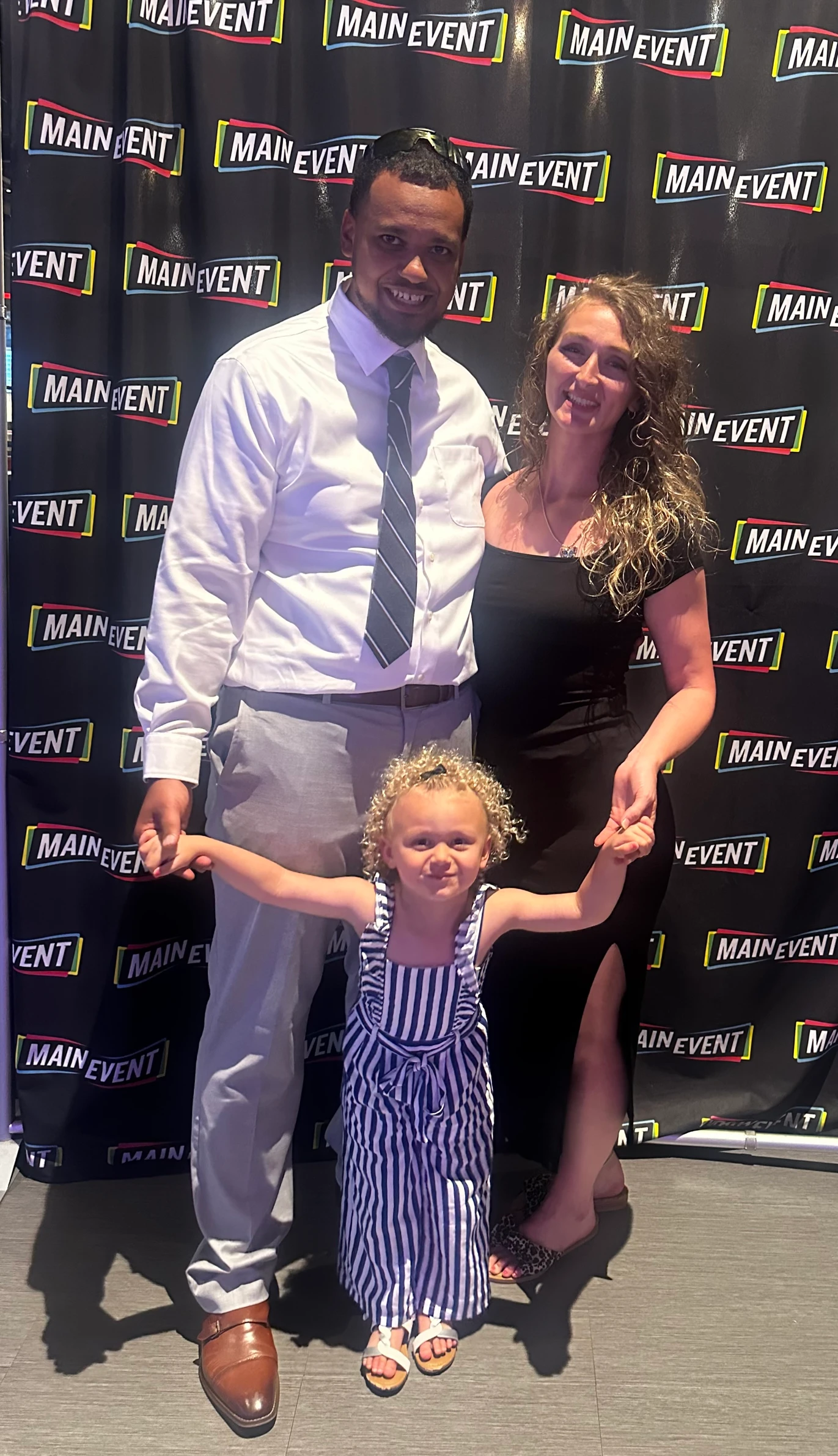 Justin with wife Claire and daughter Isabelle Justin with wife Claire and daughter Isabelle