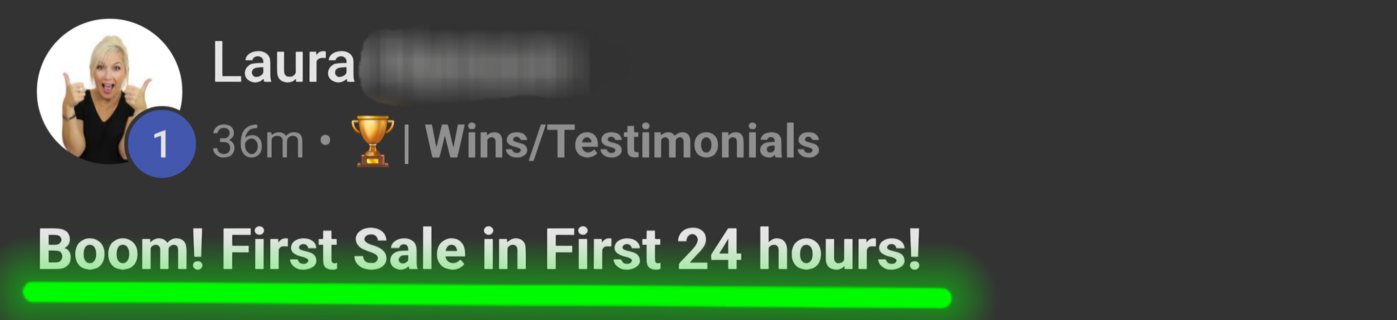 Boom! First sale in first 24 hours
