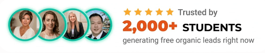 Trusted by 2,000+ students generating free organic leads right now