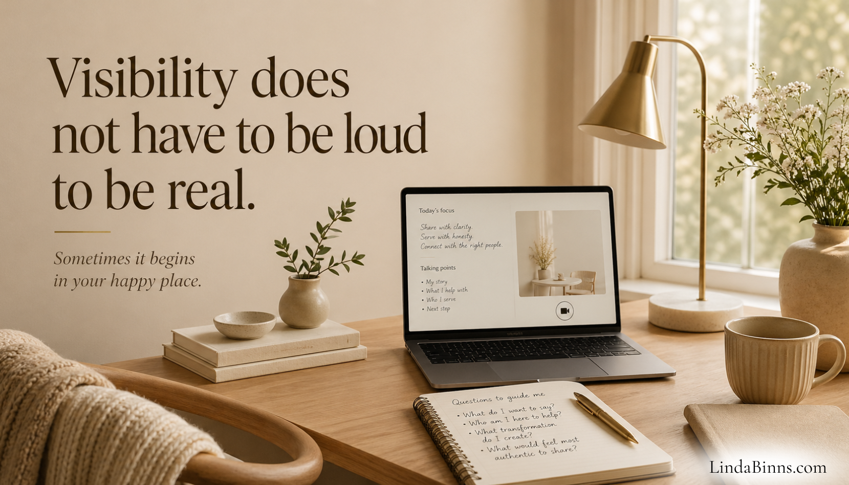 The Introvert Who Had to Learn to Show Up Here’s what makes this especially remarkable: Dottie is a true introvert. Her home office is her happy place. Networking events, big rooms full of strangers, being asked to speak — all of it was deeply uncomfortable. “I was at about a zero,” she said, when I asked how comfortable she was with visibility at the start. But with her feet to the fire, she had to figure out how to get clients. So, she did something that, looking back, was real genius — though she’ll be the first to tell you she was just trying to solve her own problem. She started collecting questions. When people at networking events asked her about social media, she’d go home to her happy place, record a short video answer (30 to 45 seconds, one thing only) and send it out by email. Her logic? “When someone asked that question again, I could just send them the video.” What actually happened was something else entirely. People started seeing her in their inboxes, on Facebook, on LinkedIn. They’d approach her at events saying, “Dottie, you’re everywhere.” She was in her office. But even more than creating the impression of being everywhere, those videos solved something deeper. As an introvert, she’d always struggled to break into conversations at networking events — standing on the edges, watching circles of people she didn’t know how to approach. The videos changed that. People walked up to her, feeling like they already knew her. She could relax. The conversations flowed. She attended two networking groups a day — morning and noon — because she was the only website designer in the whole organization and could attend any group at no extra cost. She became a guest speaker, despite never having wanted to be one. Her first time speaking to a room of twenty people felt, she said, like a “ginormous” number. She created handouts for every presentation — ostensibly for the audience, so they could take notes. Really, they were something to hold onto. Something that told her where she was in her talk. “I really did it for me, even though I made it look like I did it for them. That strategy worked for years and years and years.”