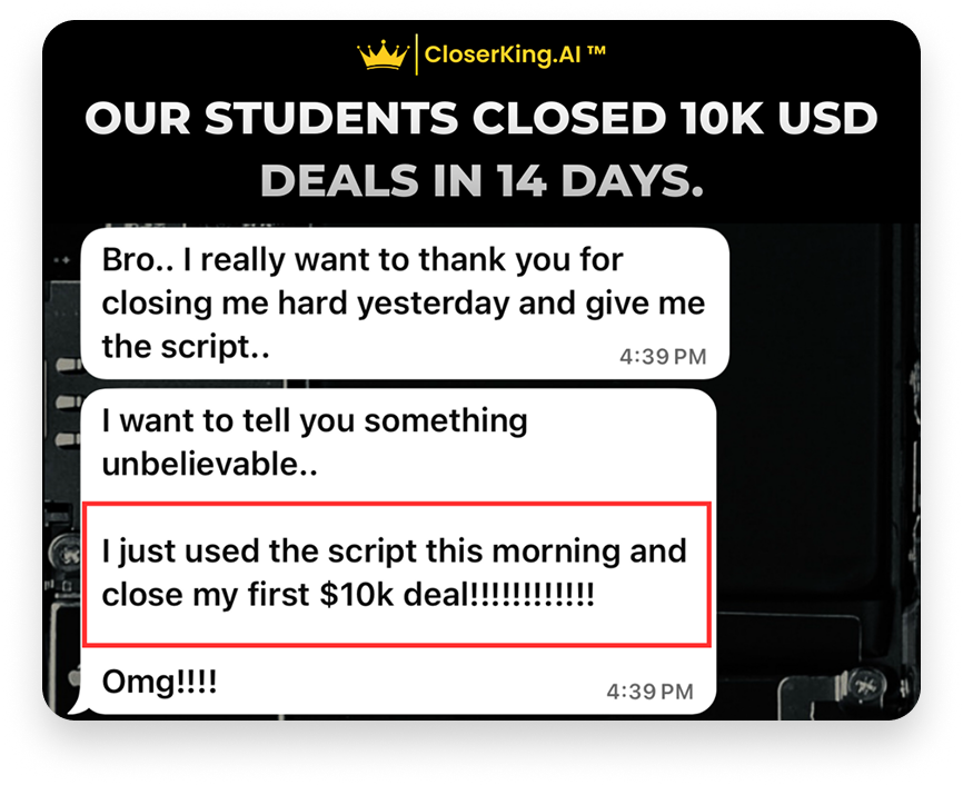 Kingsley Low's Students Closed 10k USD in 