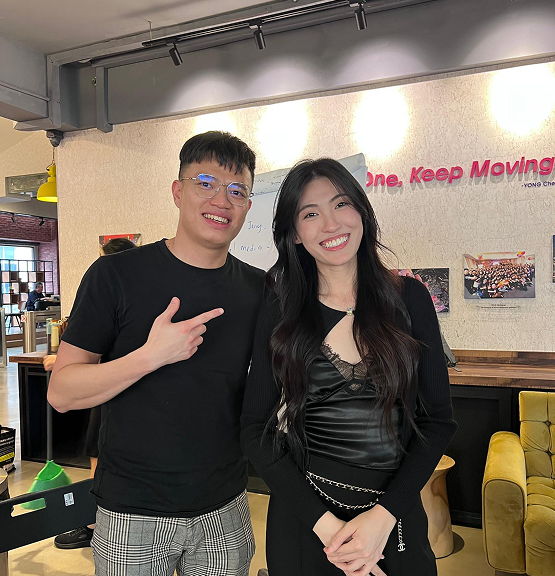 Kingsley Low with Shannon Goh smiling together