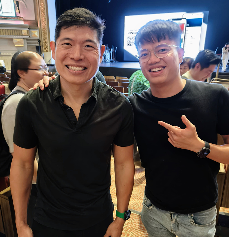 Kingsley Low with Anthony Tan smiling together