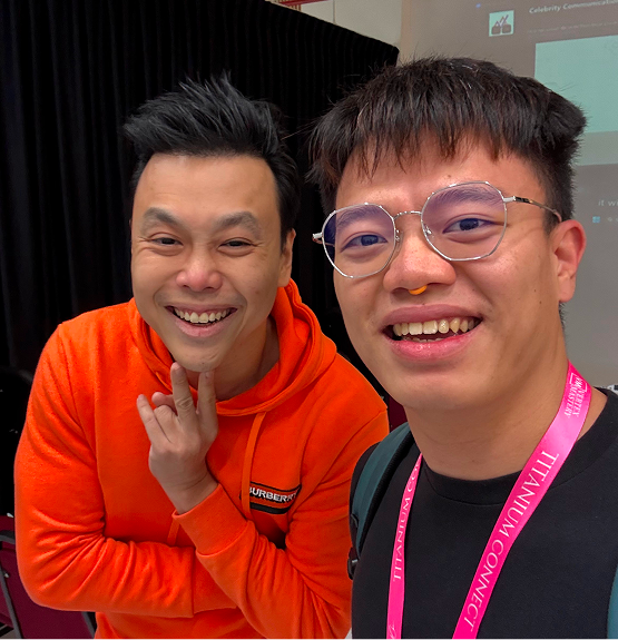 Kingsley Low with David Lai smiling together