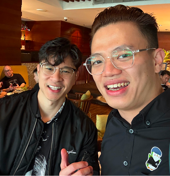 Kingsley Low with Patrick Dang smiling together