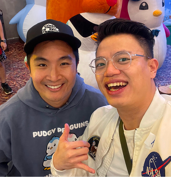 Kingsley Low with Aaron Teng smiling together