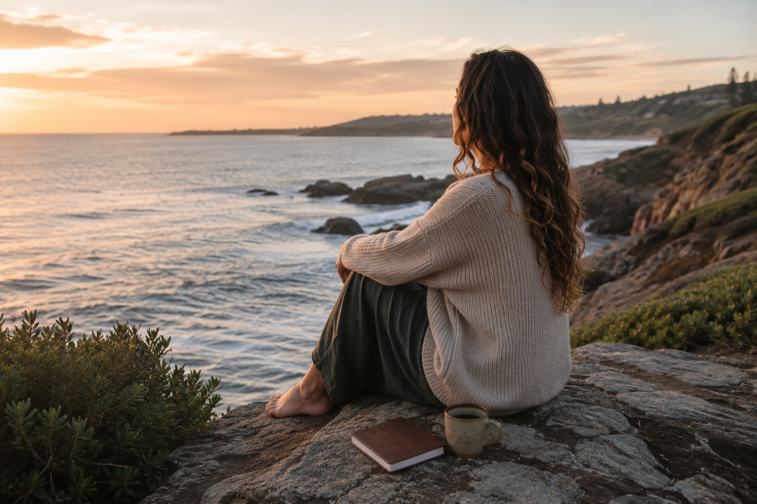 A quiet coastal moment overlooking the ocean