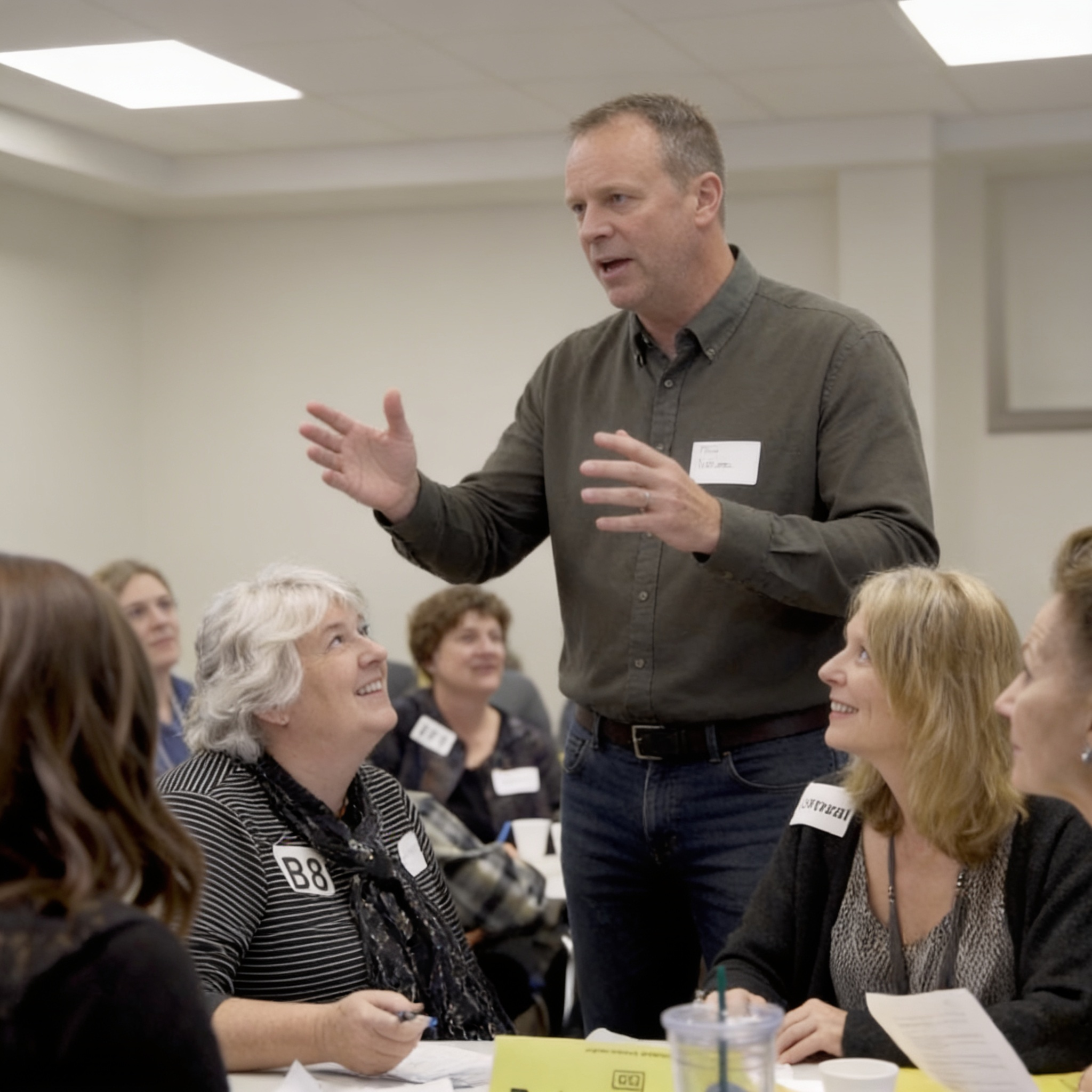 Leaders connecting at the workshop