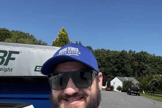 Jeremiah, owner-operator of Good Vibes Trailer Rentals and Junk Removal in Charlottesville VA