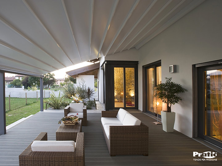 Infinity Premiere Services custom outdoor pergola installation in Northwest Ohio - modern backyard pergola with seating area in Toledo and Perrysburg