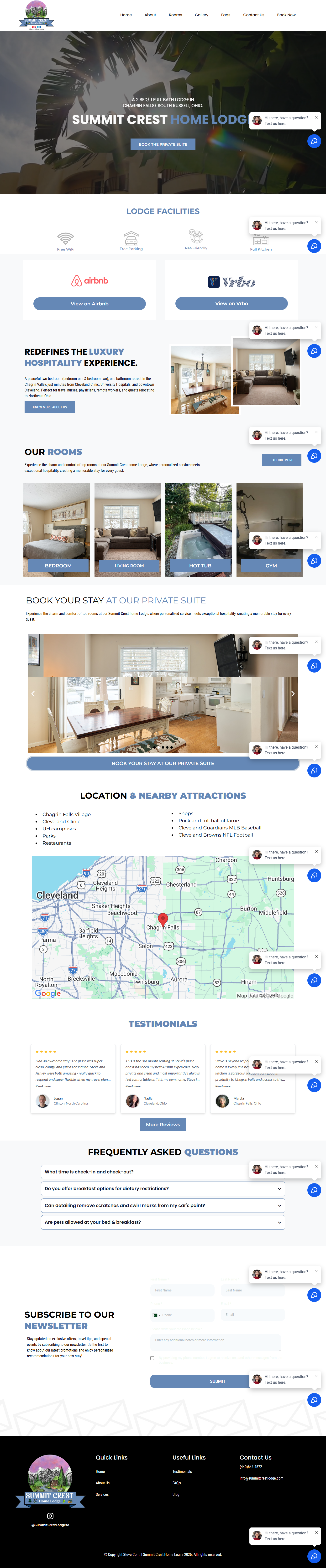 Summit Crest Lodge luxury lodge stay sales funnel design