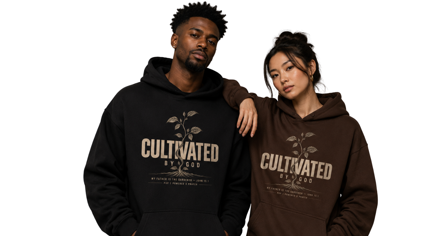 Powered by Prayer apparel collection