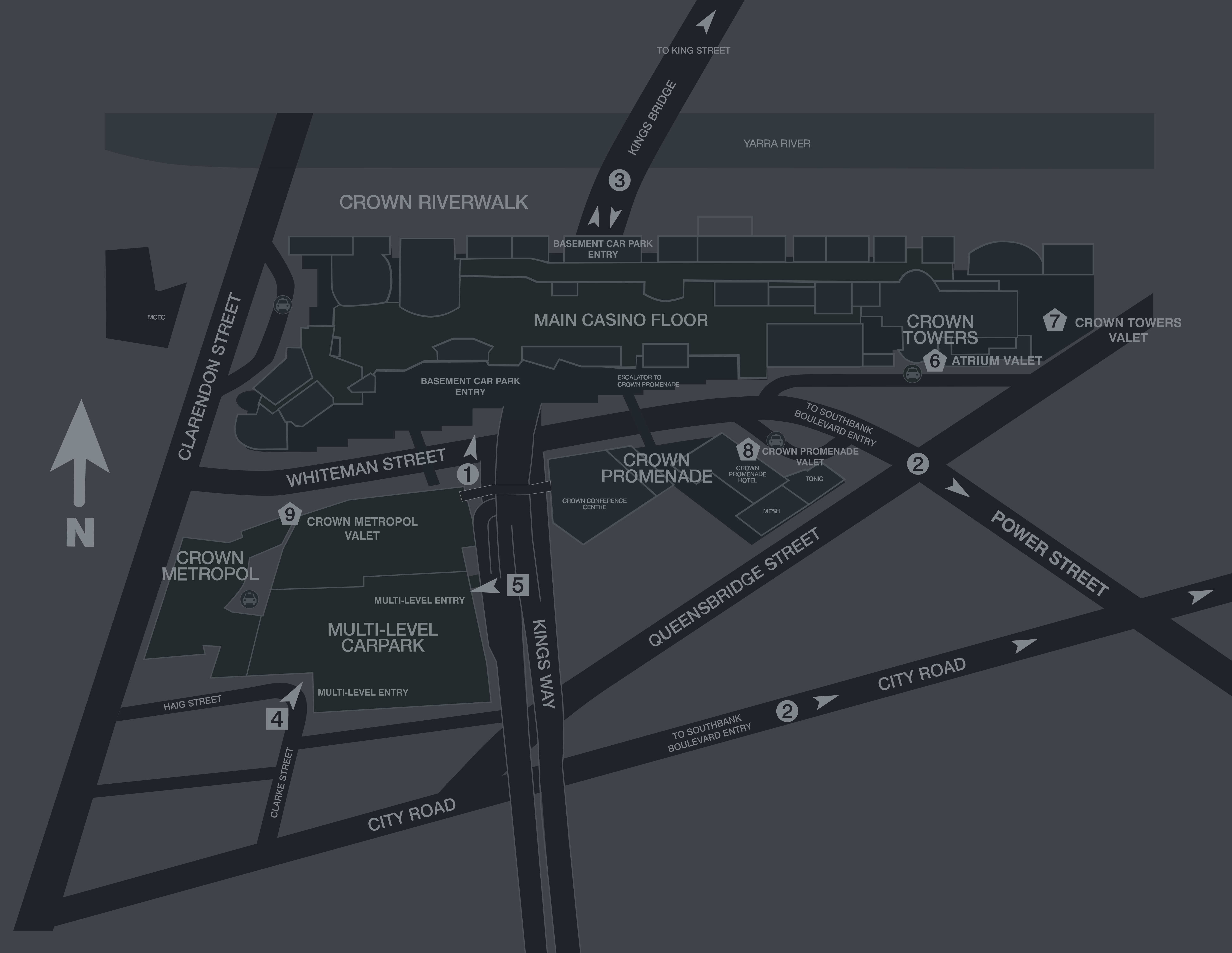 Crown Venue Parking Map