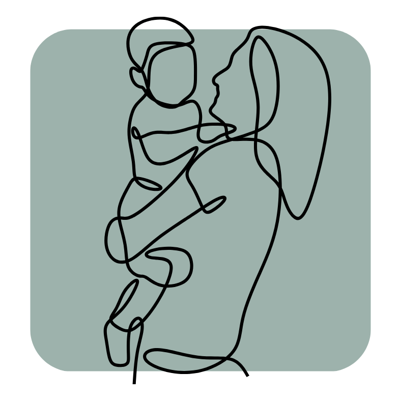 mom holding baby icon