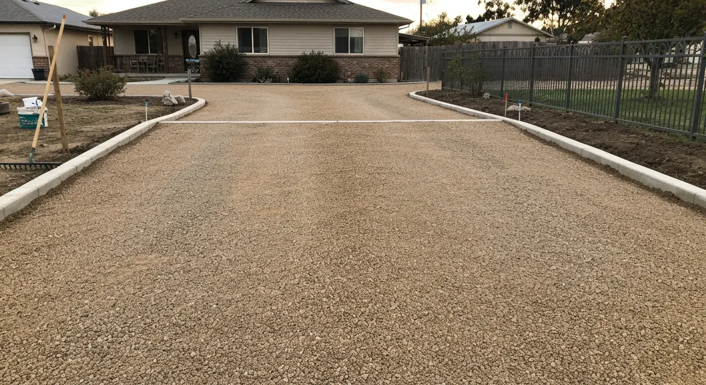 Driveway installation and gravel pad