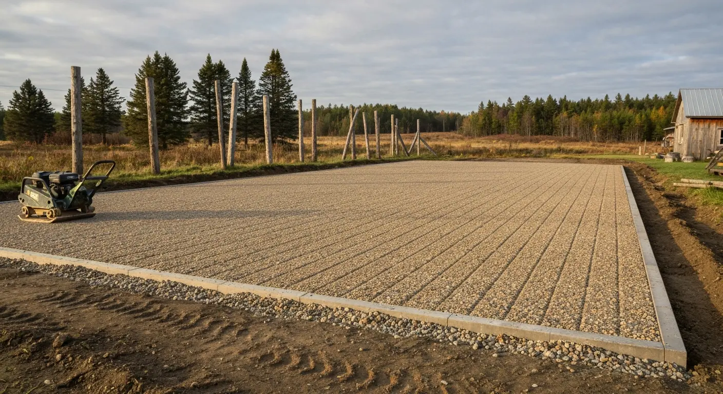 Gravel driveway installation