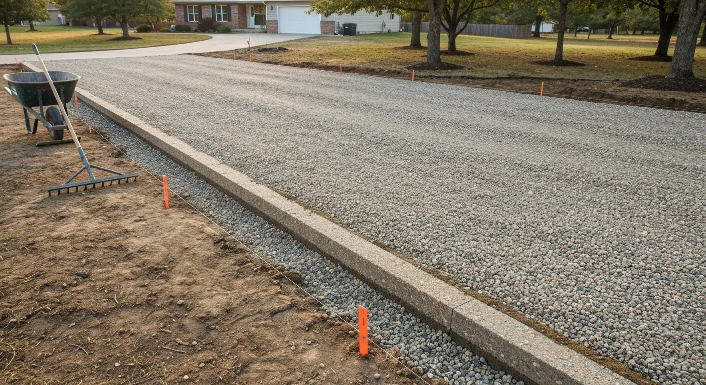 Gravel driveway preparation