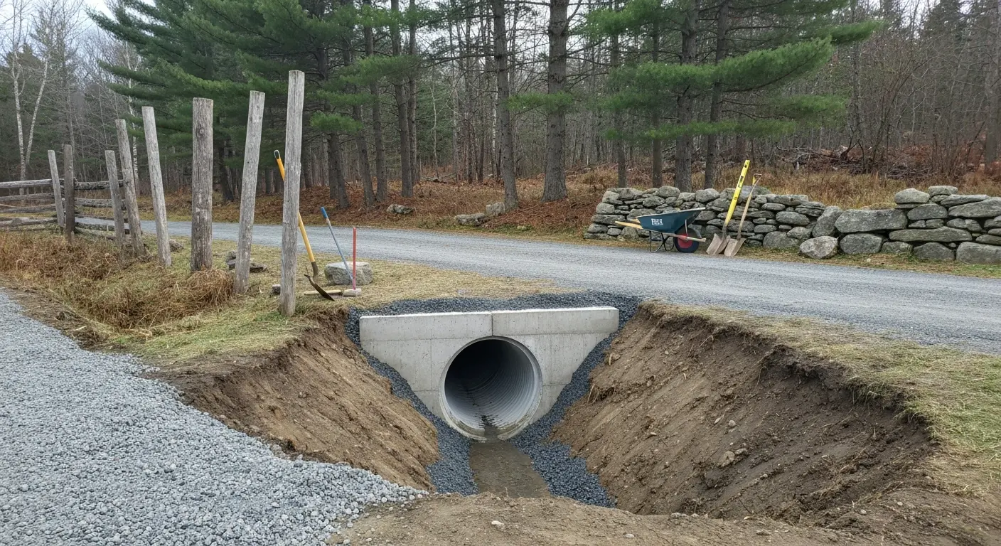 Culvert replacement work in Waldo County