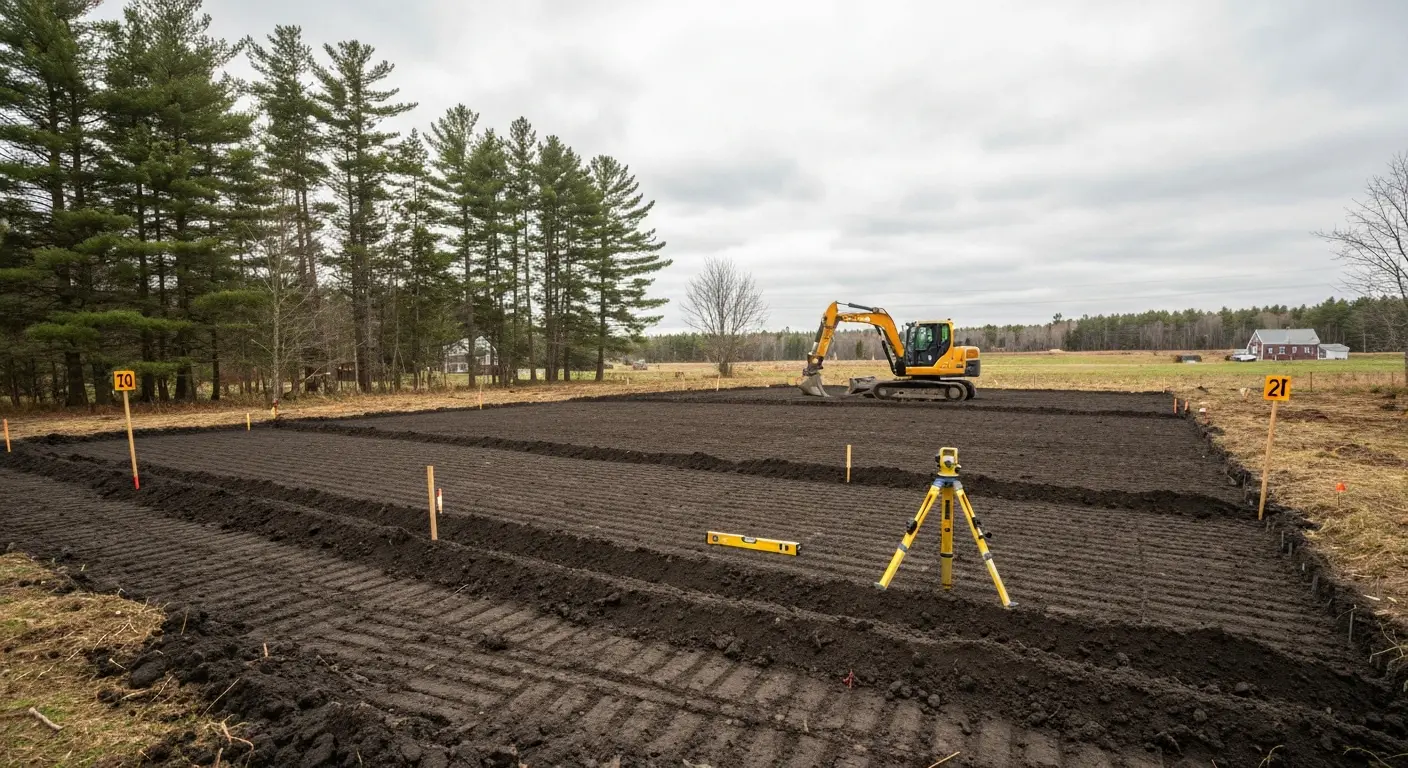 Lot grading and foundation preparation