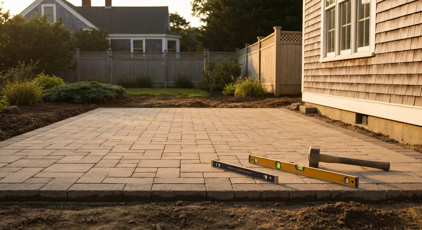 Hardscape patio installation
